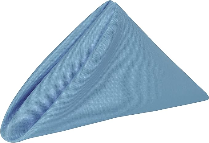 20x20-Inch Polyester Cloth Napkins, Light Blue, Set of 12 by UltimateTextile