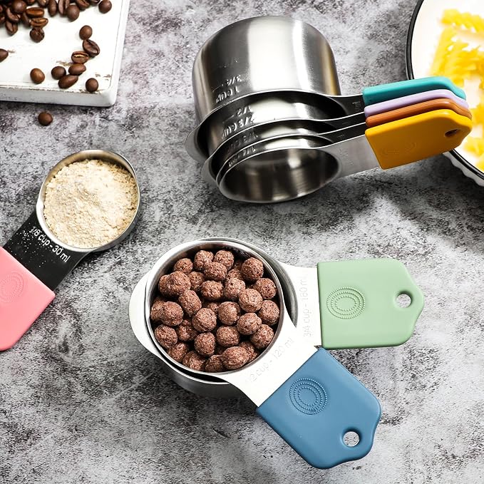 Magnetic Measuring Cups Stainless Steel Magnetic Measuring Cups Set of 7 | Stackable Nesting Heavy Duty Metal Measure Cup for Measuring Dry or Liquid Ingredients - Image 5