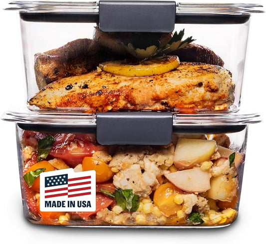 Rubbermaid Brilliance BPA-Free Food Storage Containers, Medium Deep, 4.7 Cup, 2-Pack, Airtight & Leak-Proof, Microwave & Dishwasher Safe by Unknown