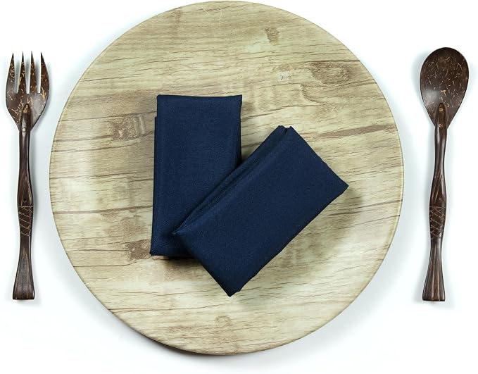Pack of 100 PCS Cloth Napkins 17x17 inch Washable Polyester Dinner Napkins Soft Table Napkins for Wedding Party Dining Banquet Bistro Decoration - Navy Blue - Image 3