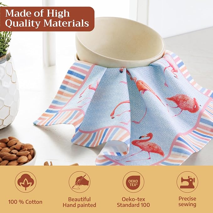Maison d' Hermine Cloth Napkins Set of 4 Reusable 100% Cotton (18" x 18") | Everyday Square Napkins Cloth Washable Dinner Party Wedding Restaurant Hotel Kitchen Spring Summer - Flamingo Love - Image 3
