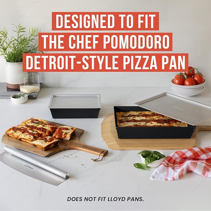 Chef Pomodoro Detroit Pizza Pan Lid, 10x14in, Anodized Aluminum, Lid Only | Lid Only, Pan Sold Separately; Fits Chef Pomodoro Detroit Pan Only; Retains Heat & Humidity, Prevents Drying, Stackable - Image 2