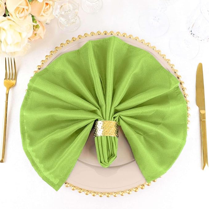 Efavormart Premium Cloth Napkins Set of 5, 20x20 Inch Lime Green Seamless Dinner Napkins, Washable Linen Table Napkin Cloth with Hemmed Edges for Weddings, Party and Banquet - Image 6
