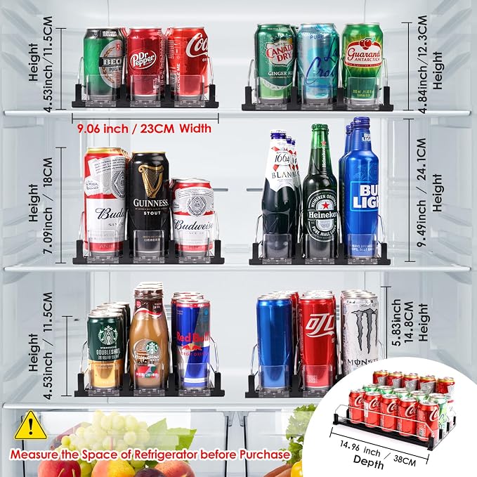 Rolling Soda Can Organizer and Automatic Soda Can Organizer for Refrigerator for Beer Soda Seltzer Drink Pop Cans Holder Storage Pantry Organization - Image 4