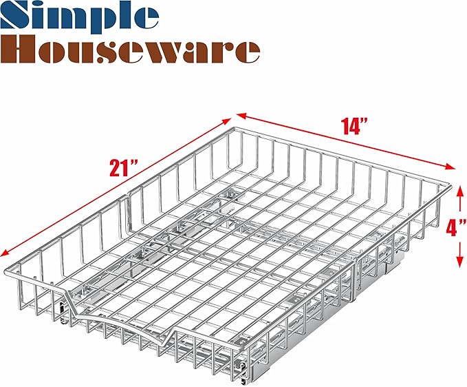 Simple Houseware Under Cabinet Pull Out Sliding Shelf Drawer, 21Dx14W | for Kitchen Organizer - Image 2