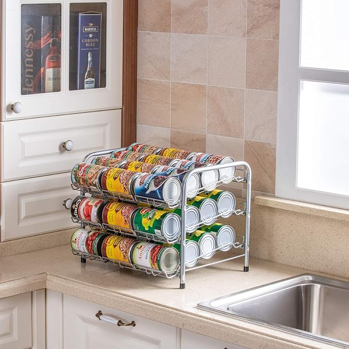 Can Organizer for Pantry, Can Rack Can Storage Dispenser for Canned Food (3 tiers) by Ricerat