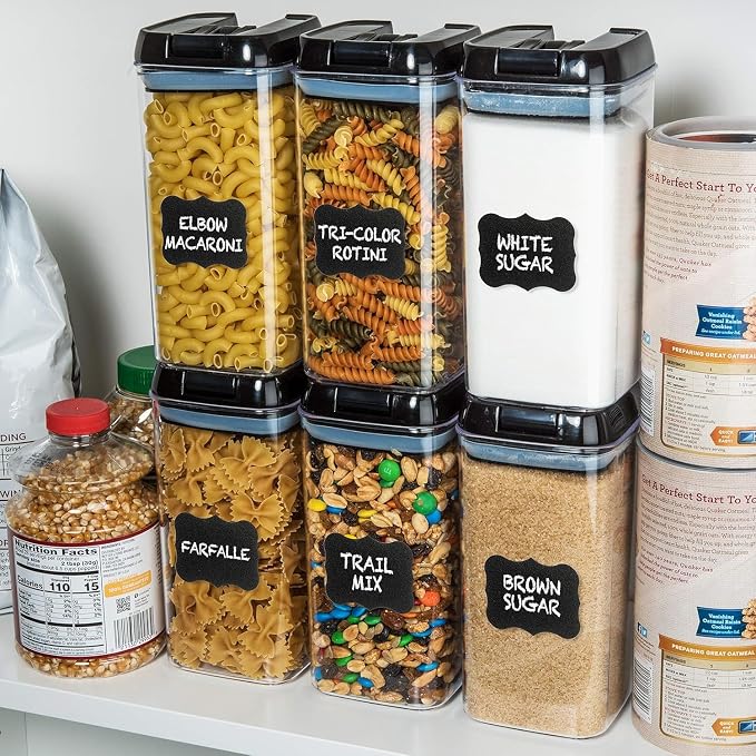 Shazo 6 PC (1.2L) Airtight Food Storage Containers Set & 6 PC (0.5L) Food Storage Containers With Airtight Lids - BPA Free Clear Plastic Storage containers for Kitchen & Pantry Organization - Image 4