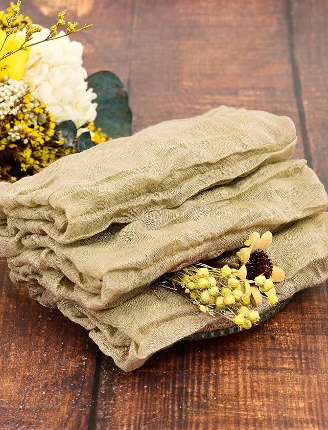fani 100 Pack Gauze Cheesecloth Napkins, 20 x 20 in, Beige | Wrinkled Table Napkins, Soft Cotton, Rustic Decorative, Weddings, Party, Dinner Table, Everyday Use - Image 6