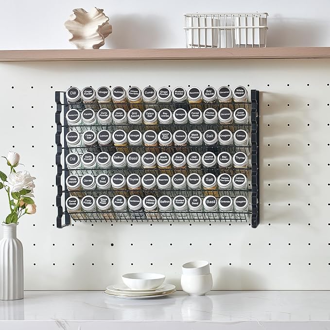 VEVOR Spice Rack Organizer for Cabinet, Spice Organizer with 72 Empty Spice Jars, Lids, Spice Labels, and Funnel Complete Set, Seasoning Organizer for Countertop, Kitchen, Pantry, Cupboard, 23x16 in - Image 8