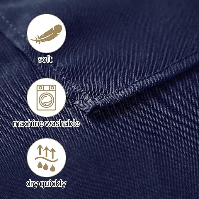 25pcs Polyester Cloth Napkins - 17 x 17 inch Navy Washable Dinner Napkins with Hemmed Edges for Restaurant/Wedding/Hotel(25,Navy) - Image 3