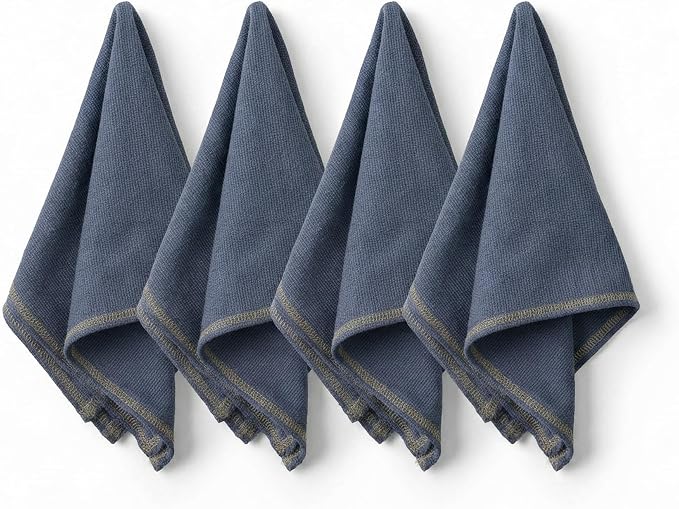 Odin 100% Turkish Cotton Dinner Napkins Set of 4, 18x18 Inch, Clean Edge, Oeko-TEX Certified, Reusable Cloth Napkins for Dining, Entertaining, and Holiday Tables by Jojomia