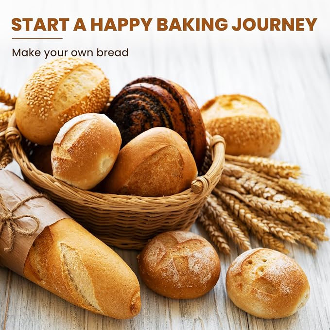 6 Inch Oval Banneton Bread Proofing Basket Set of 6, Kikcoin Mini Sourdough Bread Baking Supplies, Small Banneton Basket Proofing Baskets for Sourdough Bread Baking - Image 6