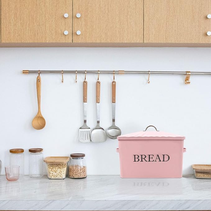 Jolitac Bread Box for Kitchen Countertop, Metal Bread Box for Kitchen Counter Extra Large & Farmhouse Style Bread Holder Bread keeper Food Storage Container - Image 8