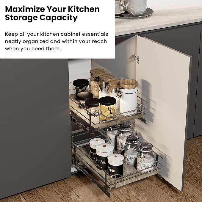 Home Zone Living Pull Out Kitchen Cabinet Organizer - Image 5