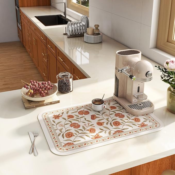 Vinyl Waterproof Placemats Set of 6 Rectangular,12"*17"-Albano A | Wipeable Beautiful Print Place Mats,Stain Resistant,Heat Resistant,Everyday Meals,Kitchen,Dinning,Holiday,Decor - Image 4