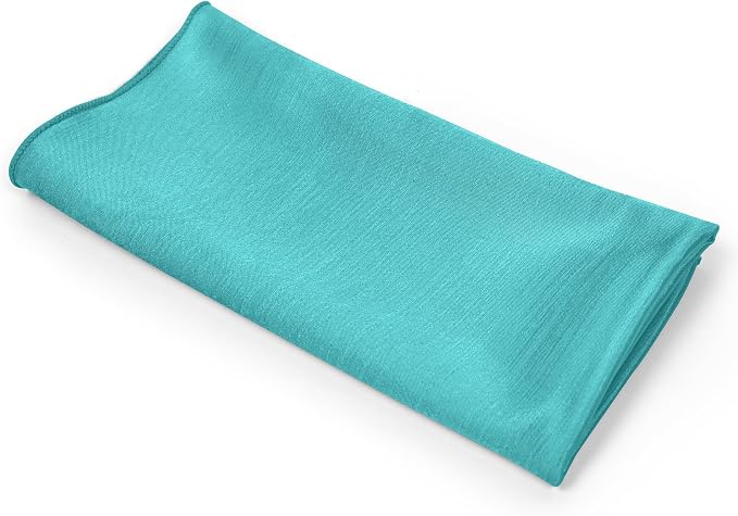 17x17-Inch Shantung Cloth Napkins, Caribbean, Set of 12 | Bulk Case of 1 Dozen, Satin, Square, 100% Polyester Fabric, Reversible, Faux Dupioni Silk Reverse Side, Machine Washable - Image 9