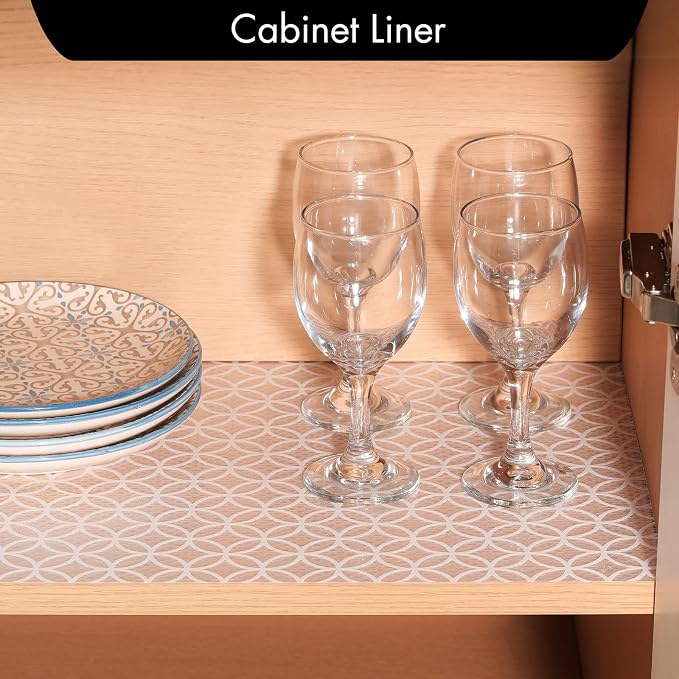 Cooyes Shelf and Drawer Liner for Kitchen Cabinets – Non-Adhesive, Waterproof, Non-Slip Cabinet Liners for Scratch Protection, Desk, Refrigerator, Shelves, Drawers with Modern Pattern - Image 3