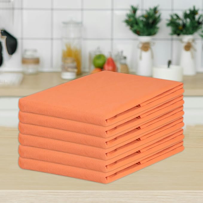 Urban Villa Kitchen Towels Cotton Dish Towels 27”x27” (Set of 12) Orange - Image 8