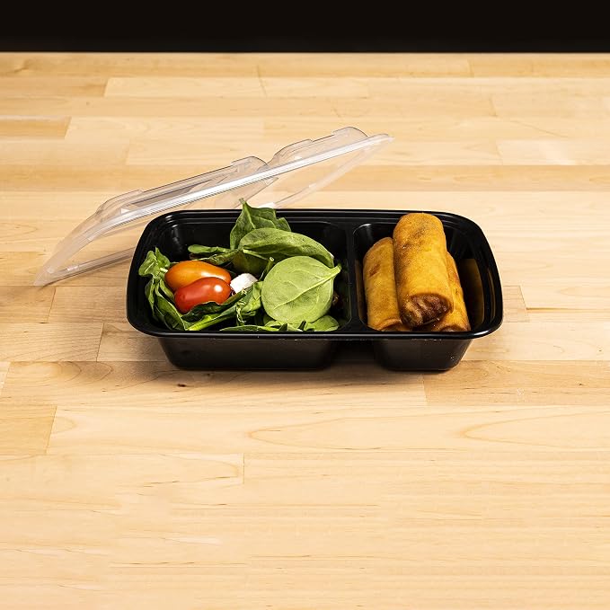 TIYA Food Containers - 32 oz Bulk 150 Pack with Lids - Plastic Compartment To-Go Boxes - Reusable, Microwavable, Dishwasher Safe - Leak-Proof for Meal Prep - BPA-Free - Image 7