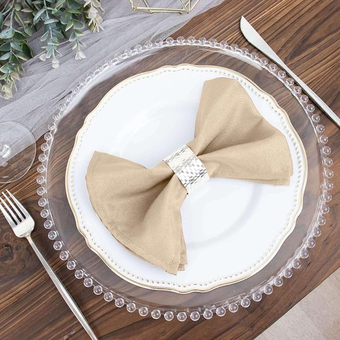 Efavormart Premium Cloth Napkins Set of 10, 20x20 Inch Violet Seamless Dinner Napkins, Washable Linen Table Napkin Cloth with Hemmed Edges for Weddings, Party and Banquet - Image 2