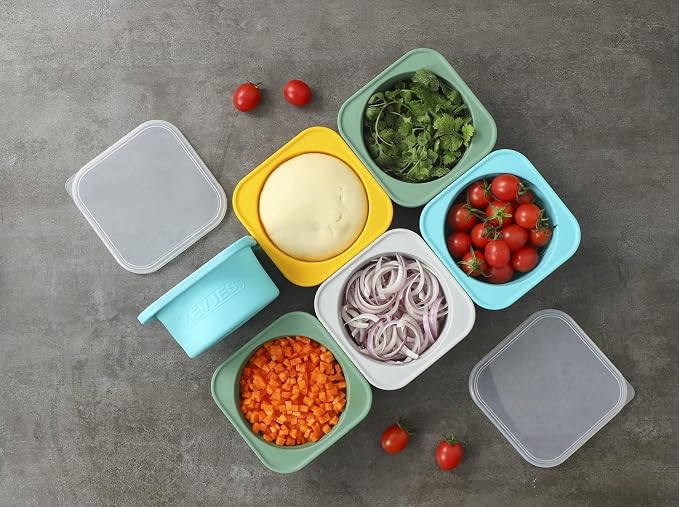 Stackable Silicone Artisan Pizza Dough Proofing Proving Containers with Lids-3 pack-500ml portion (Yellow) - Image 9