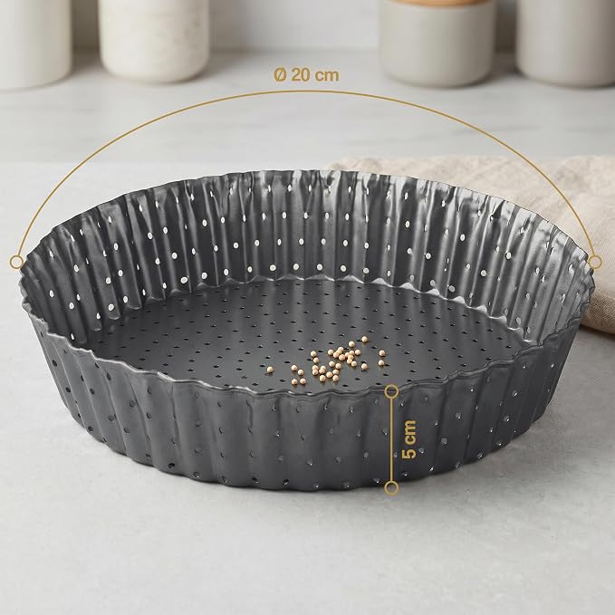 Deep Dish Quiche Lorraine Pie Pan - 7.87 inch Tart Pans with Removable Bottoms - Apple Pie Pan - 7.87 inch Tarte Tatin Pan - Deep Dish Pie Crust - Quiche Baking Dish - Image 2
