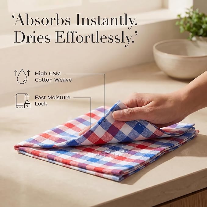 Urban Villa Cloth Napkins July4th 20x20 (Set of 12) Red/Blue - Image 3