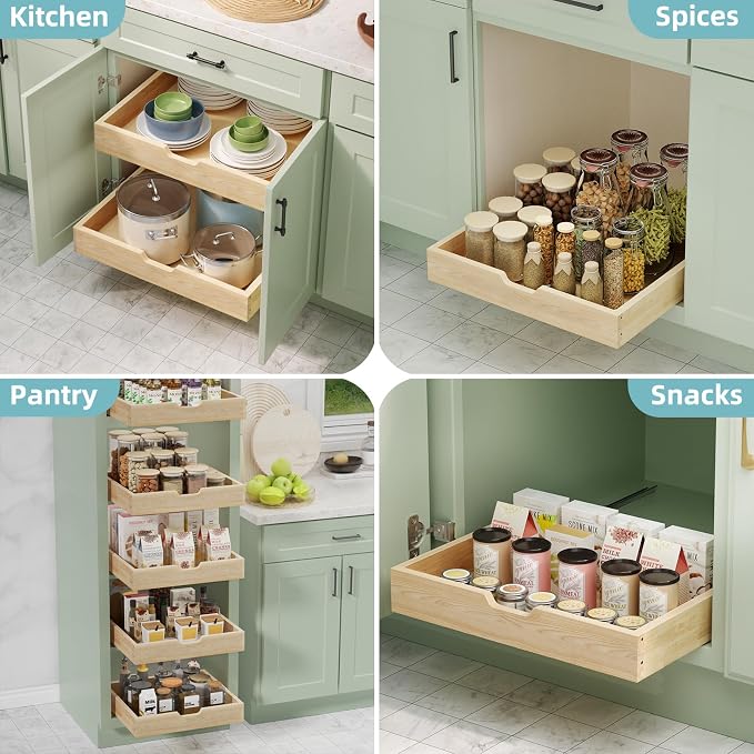 ROOMTEC Pull Out Drawers for Cabinets, 31½” W x 21” D Soft Close Slide Out Drawers for Kitchen Cabinets, Cabinet Pull Out Shelves Requires At Least 32.5” Cabinet Opening - Image 7