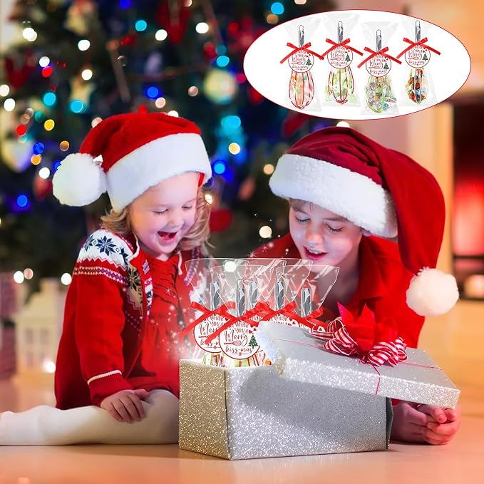 FoldTier 72 Sets 10 Inch Christmas Whisks Gifts DIY Fillable Christmas Tree Ornaments Xmas Colored Silicone Whisks for Cooking Heat Resistant Egg Beaters with Card Rope Bag for Candy Holder - Image 8