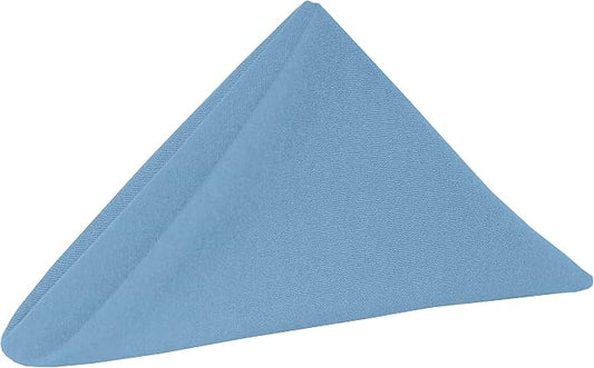 17x17-Inch Cotton-Feel Cloth Napkins, Light Blue Set of 36 | Bulk Case of 3 Dozen, Square, 100% Spun Polyester Fabric, MJS-Spun Construction, Cotton-Like Hand, Machine Washable, Seamless by UltimateTextile