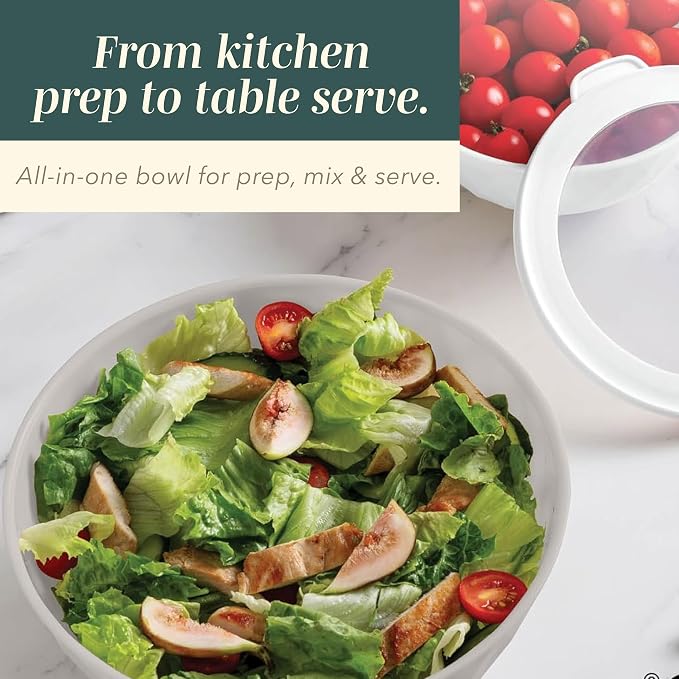 COOK WITH COLOR Mixing Bowls with Lids - 12 Piece Plastic Nesting Bowls Set includes 6 Prep Bowls and 6 Lids, Microwave Safe Mixing Bowl Set, Green Diamond - Image 9