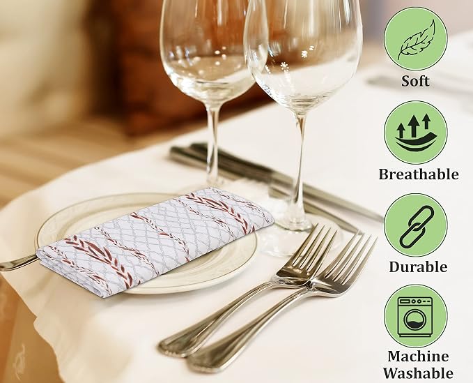 RUVANTI Cloth Napkins Set of 6 Cotton 100%, 18x18 Inches Napkins Cloth Washable, Soft, Absorbent. Cotton Napkins for Parties, Christmas, Thanksgiving, Weddings, Dinner Napkins Cloth - Wheatable - Image 4