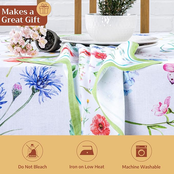 Maison d' Hermine Cloth Napkins Set of 4 Reusable 100% Cotton (20" x 20") | Everyday Square Napkins Cloth Washable Dinner Party Wedding Restaurant Hotel Kitchen Spring Summer - Just Floral - Image 5