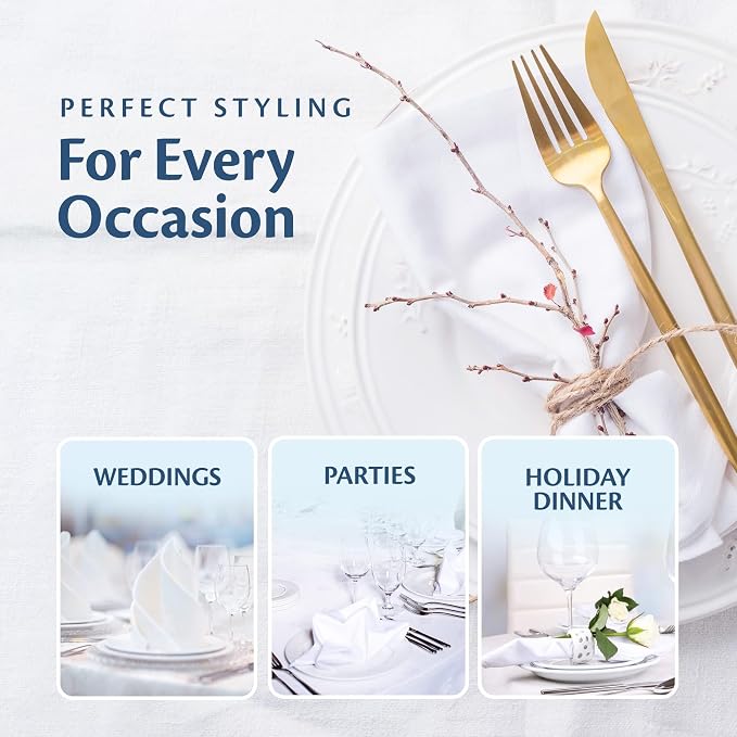 Restaurant Quality 100% Cotton Dinner Cloth Napkins, 20x20 Bulk Set of 60 | Elegant Clean-lined Hemmed Edges, Square Shape for Weddings, Hotels, Restaurants, And Classy Home Dinners - Image 8