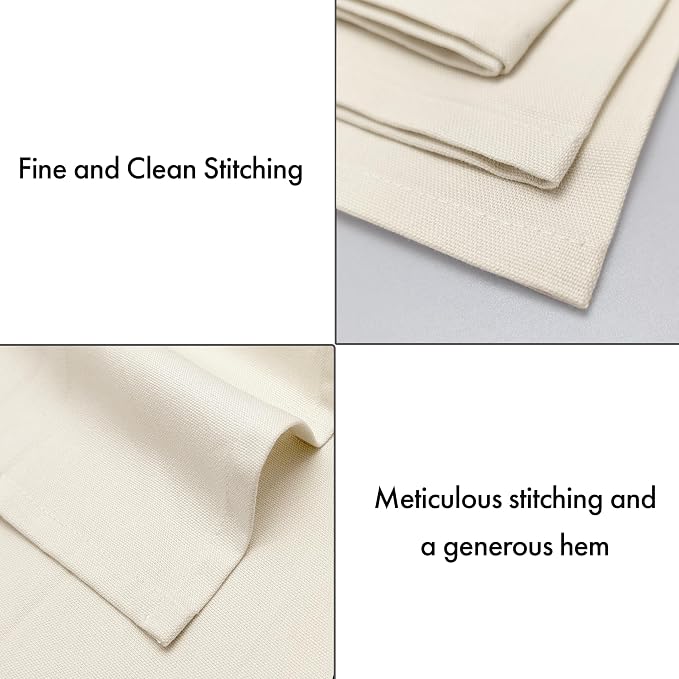Ruvanti Cloth Napkins Set of 6, 100% Cotton High GSM 18x18 Inches Soft, Washable, Highly Durable & Absorbent, Perfect for Parties, Christmas, Thanksgiving Dinners – Antique White - Image 7