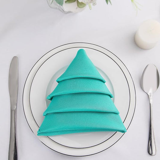 Bailarina Cloth Napkins Set of 40,17x17 inches Dinner Napkins Cloth Washable,Polyester Square Table Cloth Napkin Bulk with Hemmed Edges Ideal for Banquets, Parties and Weddings-Turquoise by Bailarina