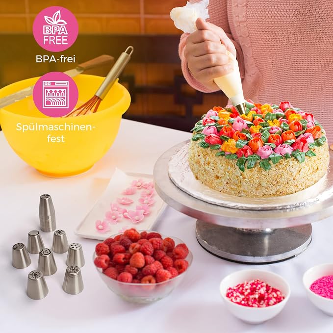 Wenburg Russian Piping Tips Set 100pcs - Icing Tips for Cake decorating and Cupcake Decorating Kit - 52 Tips - Flower Piping Tips, Large Ball Icing and Small Numbered Frosting Tips, Filling Nozzle - Image 5