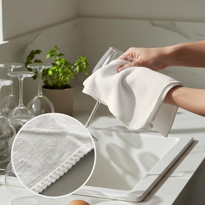 Flour Sack Shop Towels, Natural Cotton Cleaning Towels 14" x 12", Pack of 6 Reusable Absorbent Towels for Garage, Automotive, Workshop, Kitchen Cleaning, Polishing, Dusting & Multi-Purpose Use - Image 4