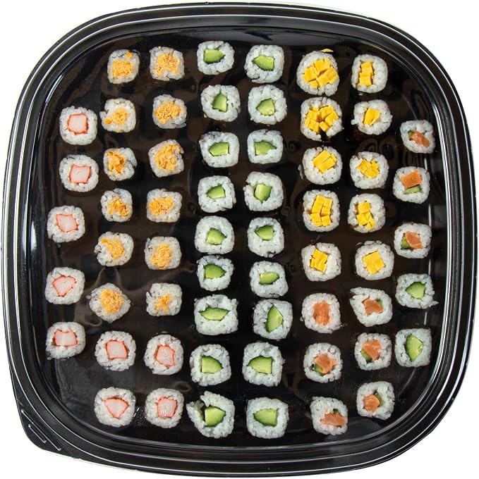 Restaurantware Plastic Sushi Trays 50 Pack of 12.6 x 12.6 x 1.77 Inch With Clear Lids Leak-Resistant Sushi Take Out Boxes Stackable Containers For Grab-And-Go - Image 10