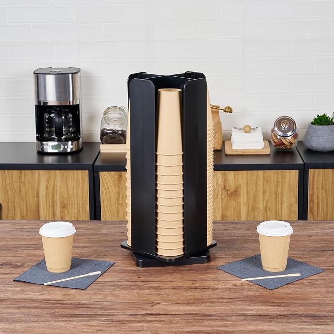 Restaurantware Restpresso Coffee Bar Organizer, 1 Count Durable 4 Compartments, Compact Size, Black Plastic Tabletop Coffee Supplies Organizer For Homes, Office Spaces, Breakrooms, and Lounges - Image 4