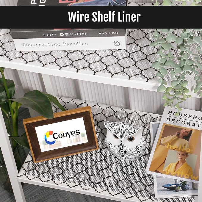 Cooyes Shelf Liner, Non Adhesive Drawer and Cabinet Liner, EVA Washable Oil-Proof Shelf Paper for Kitchen Cabinets, Refrigerator, Storage, Desks with Modern Pattern - Image 3