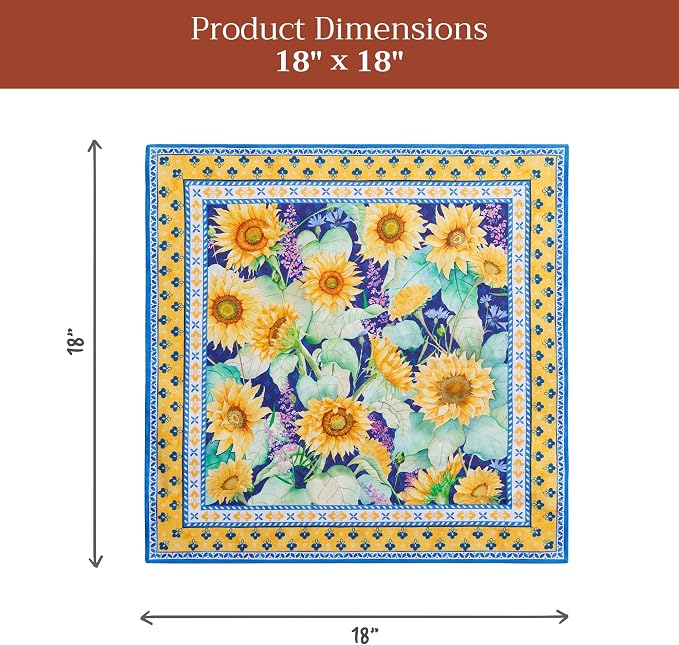 Maison d' Hermine Cloth Napkins Set of 4 Reusable 100% Cotton (18" x 18") | Everyday Square Napkins Cloth Washable Dinner Party Wedding Restaurant Hotel Kitchen Spring Summer - Sunflower Days - Image 7