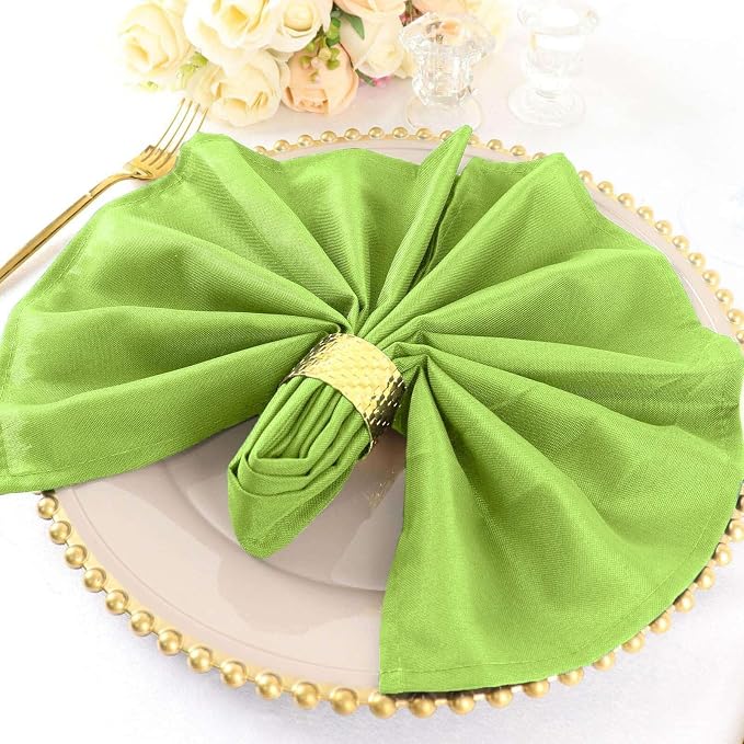 Efavormart Premium Cloth Napkins Set of 25, 20x20 Inch Lime Green Seamless Dinner Napkins, Washable Linen Table Napkin Cloth with Hemmed Edges for Weddings, Party and Banquet - Image 2