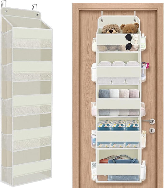 1Pack Over The Door Organizer Large Capacity Hanging Storage Room Organizer | 40 lb Capacity, Ultra-Sturdy, Foldable, Mesh Design with Clear Window, Space-Saving Organizer for Pantry, Nursery & Closet by SpaceHacks