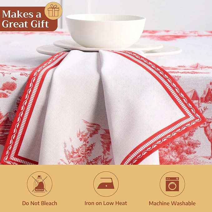 Maison d' Hermine Cloth Napkins Set of 4 Reusable 100% Cotton (20" x 20") | Everyday Square Napkins Cloth Washable Dinner Wedding Restaurant Hotel Kitchen Thanksgiving Christmas - Winter Jouy - Image 5