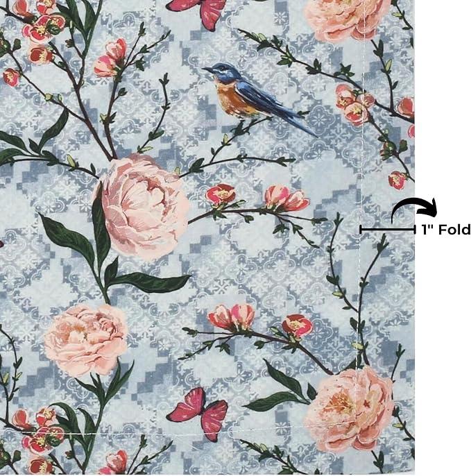 Bedding Craft Cotton Cloth Dinner Napkins Set of 12 – 18x18 Birds Print Design with 1" Fold – Reusable Machine Washable Fabric Napkins for Parties, Dining & Everyday Use - Image 3