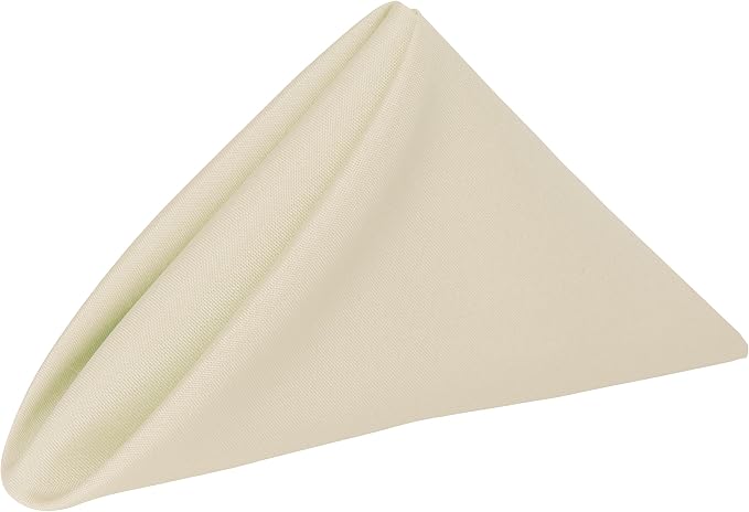 17 x 17-Inch Square Polyester Cloth Napkins, Tan Set of 24 | Bulk Case of 2 Dozen, Dinner Napkins, Serged Edges, Machine Washable, Wrinkle-Resistant, Flame-Resistant, Beige by UltimateTextile