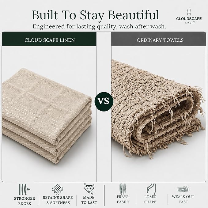CSL Kitchen Towels Cotton, Pack of 6, Absorbent Dish Towel, 18x28 - BOR - Image 5
