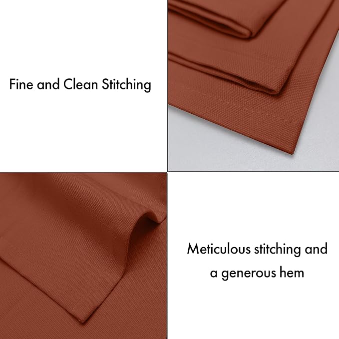 Ruvanti Cloth Napkins Set of 12, 100% Cotton High GSM 18x18 Inches Soft, Washable, Highly Durable & Absorbent, Perfect for Parties, Christmas, Thanksgiving Dinners – Rust - Image 7