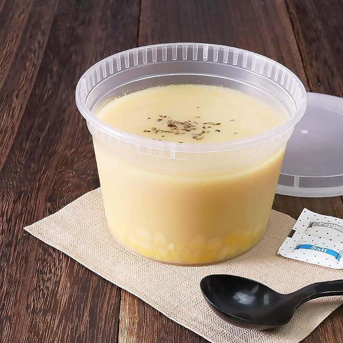 Karat [16oz - 240 ct] Clear PP Injection Molded Round Deli Containers with Lids (FP-IMDC16-PP) - Image 4